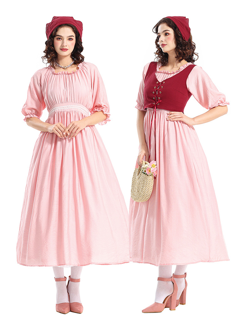 Womens Renaissance Medieval Dress with Corset Fairy Irish Victorian Gothic Dress